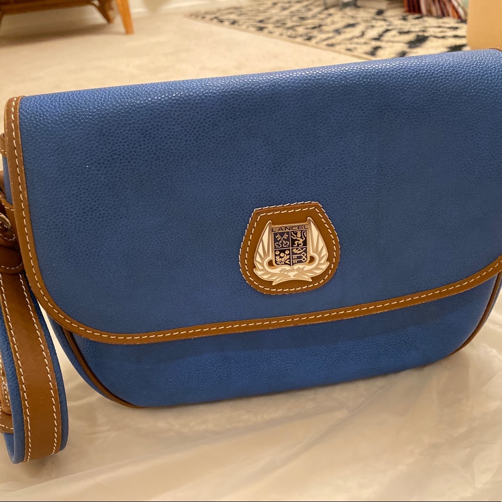 Authentic Lancel Leather Crossbody handbag , Made in France